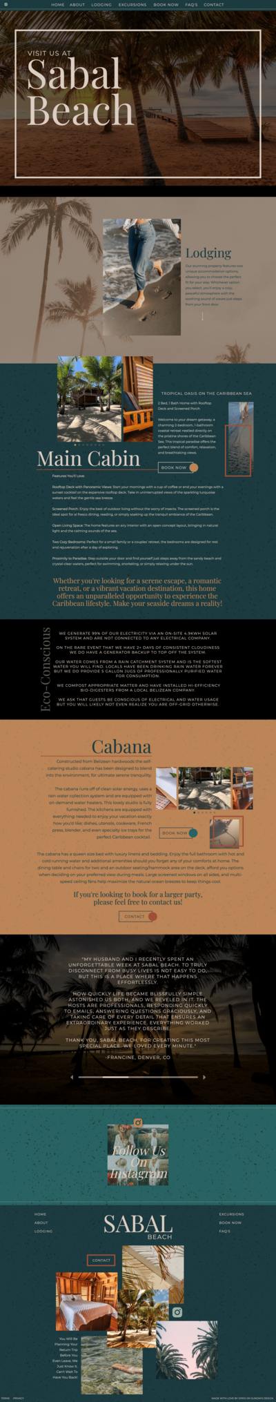 long screenshot of a website that the designer made