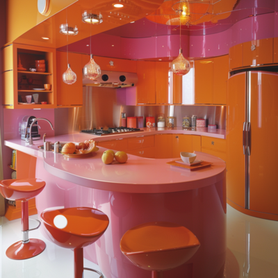 Retro Kitchen in Retro Star Shop Representing Vintage Culinary Style