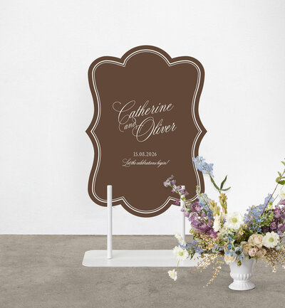 Big Love printed envelope in almond and black