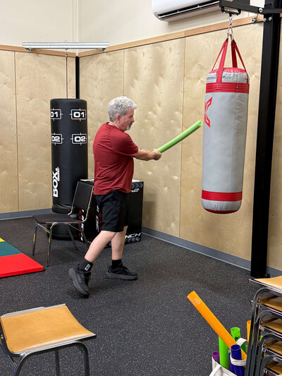 A Parkinson's warrior in the Parkinsons' gym in Eugene. 