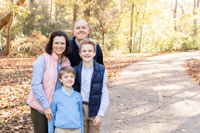 fall family photo session in  a Buckhead park by Laure Photography