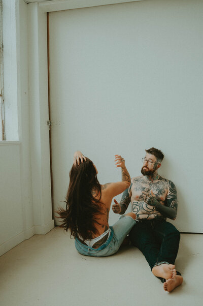 intimate studio session with couple