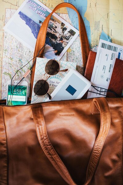 Favorite minimalist leather travel bag – stylish and functional gear for family travel