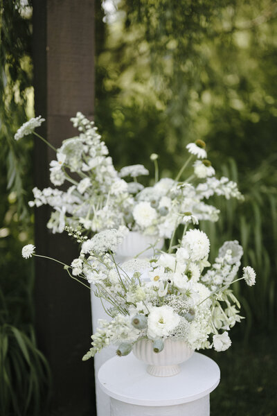 wedding bouquets at ceremony