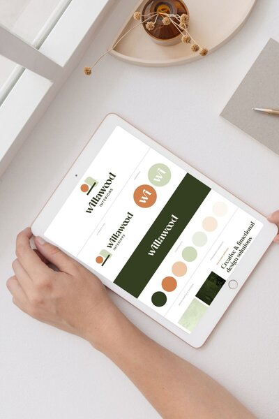 logo and brand kit for interior designers on ipad
