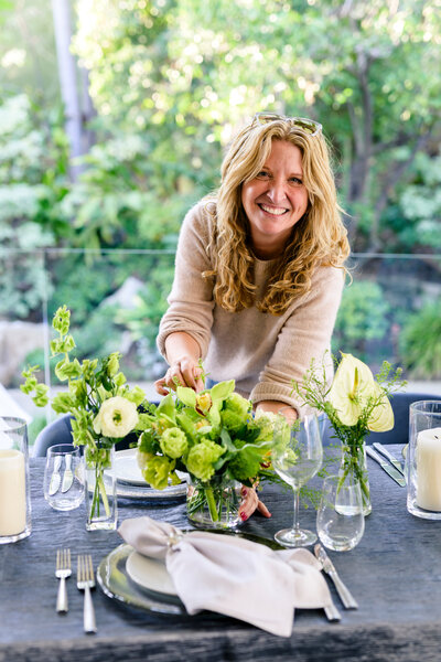 Custom floral installation at the Rosewood Miramar Hotel by Southern California florist.