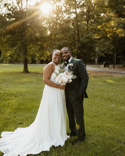 outdoor wedding at rosewood venue mt vernon east texas wedding bride and groom ceremony
