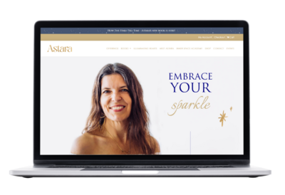 Laptop featuring Astara's website design project