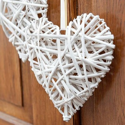 white wicker hearts for rent wedding