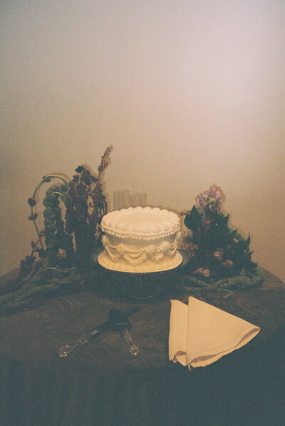 film photo nostalgic wedding cake