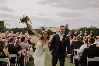 wedding couple holding hands