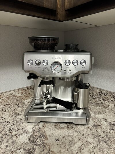 Photo of Breville Espresso Machine taken by Duluth wedding photographer, Kelly Friday Photography. 