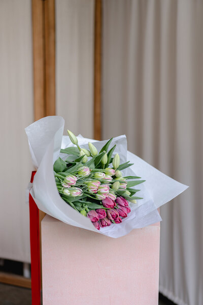 Bouquet of seasonal flowers and greenery