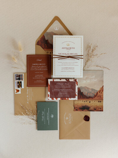 Leather and western inspired wedding invitation