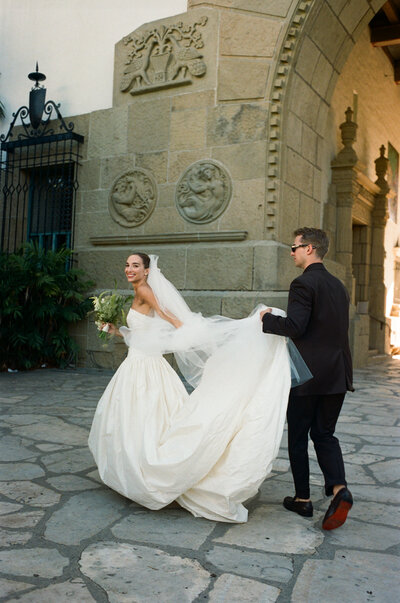 Bride  in Emily Riggs gown in Los Angeles