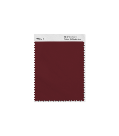 A wine red color swatch, representing a wedding design in the event planning portfolio of Birdie June. 