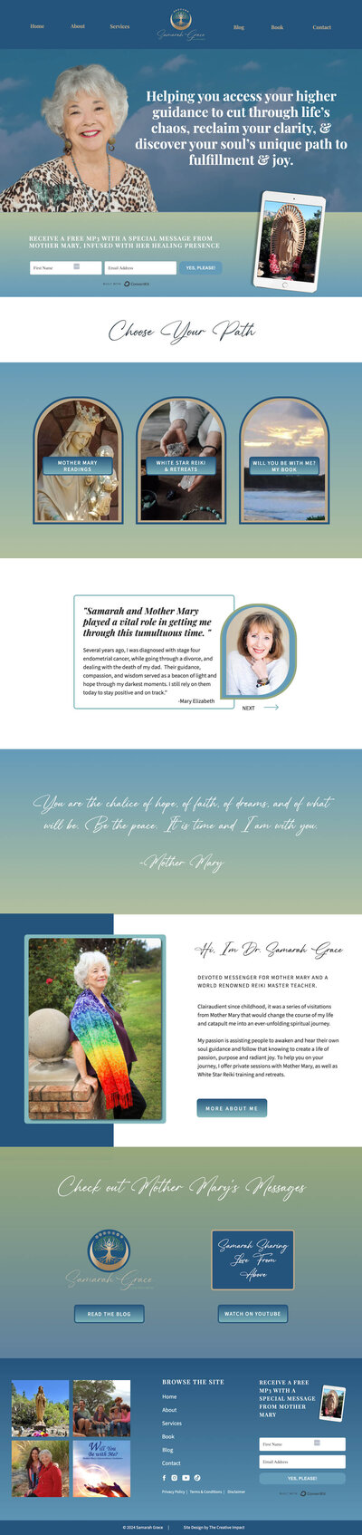 Samarah Grace Website Home Page screenshot 