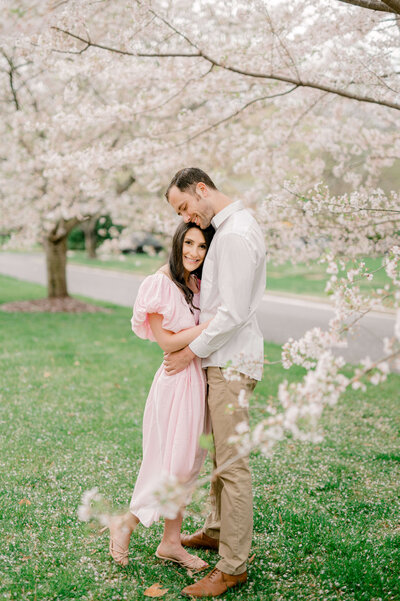 wedding engagement photography by tree