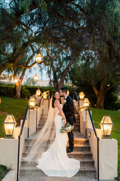 Bride and Groom portrait at their ceremony site at The Crossings in Carlsbad