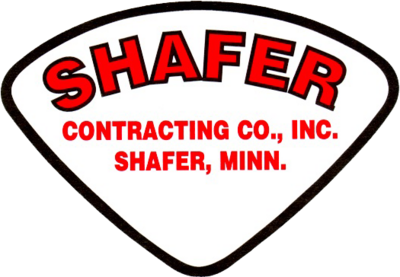 Text based logo with words "Shafer Contracting Co., Inc, Shafer, Minn."