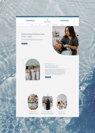 Esthetics Institute Website layout