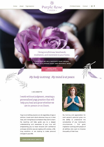 Website for Purple Rose Yoga