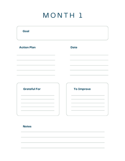 Monthly Planner 90-Day Sprint by business coach for women Shannon Russell. Second Act Success Business Coaching. 