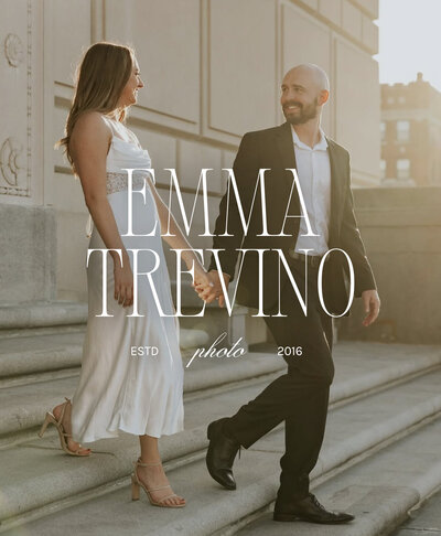 Stylish branding example overlaying couple photography