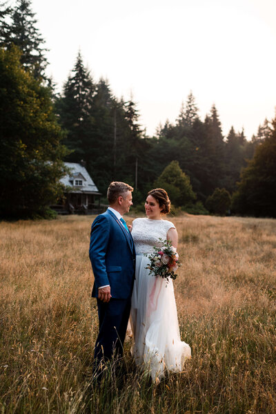Bride and Groom in Washington, State.