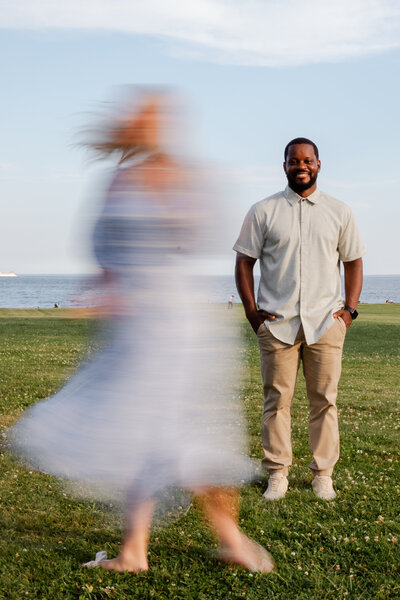 a photograph of a couple using motion blur.