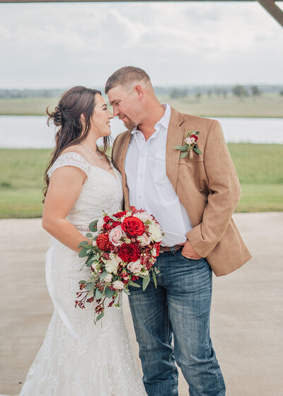 Couples portrait during Outdoor Ceremony in Bellville, Texas