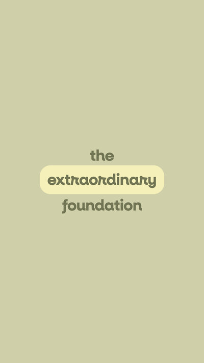 The Extraordinary Foundation alternate logo on a light green background