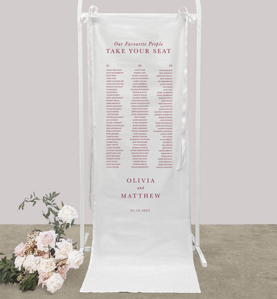 Big Love linen seating chart for your wedding printed by State of Elliott