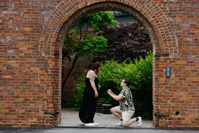 Queer Couple Proposal on Brooklyn Bridge in Brooklyn New York