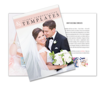 Client Communications Templates | Resource for portrait and wedding photographers from Amy & Jordan