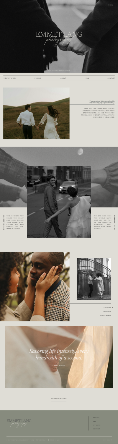 Emmet Lang - Website template for wedding photographers by Liven West