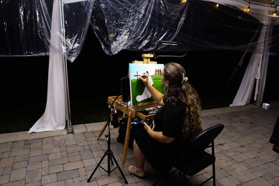 Live wedding painter at Ravenswood Mansion wedding