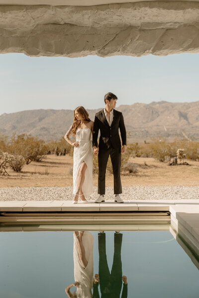 A maternity session photo in Joshua Tree