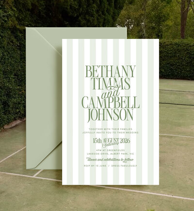 Light sky and dusky blue Big Love invitation by State of Elliott