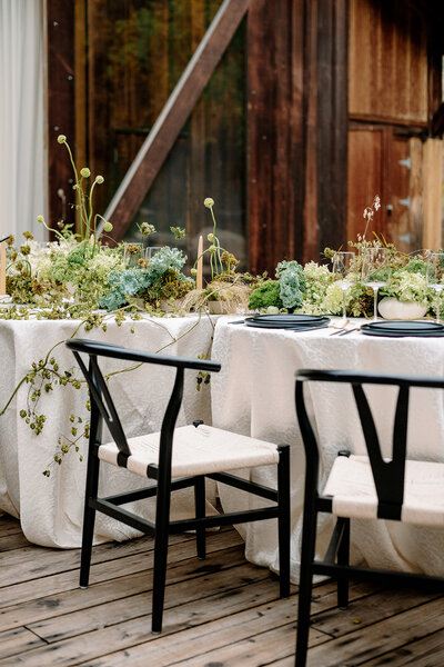 luxury wedding tablescape with fruit and candles