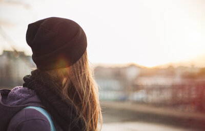 Person looking out over city feeling relief after Acceptance and Commitment Therapy for Anxiety
