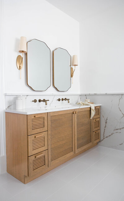 Wooden Contrast Cabinetry Blending Functionality and Elegance