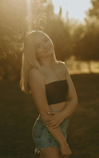 senior portrait at golden hour