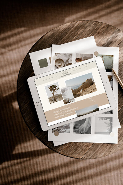 Website mockup on ipad showing showit template customisation services with Palme Design o