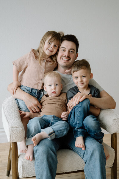 Portrait of a father with his kids