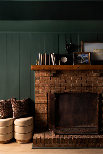 a wooden desk in a bedroom