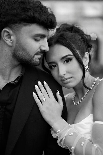 a man and woman kissing in providence rhode island for their engagement photography session