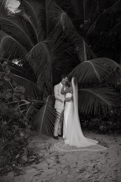 a wedding couple on a puerto rico beach