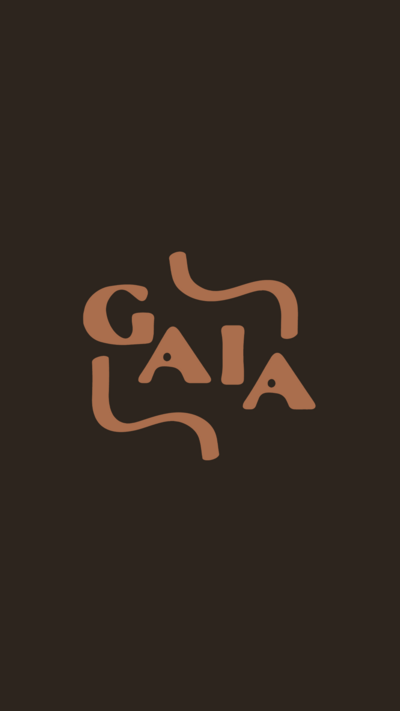Gaia Florals alternate logo on black background