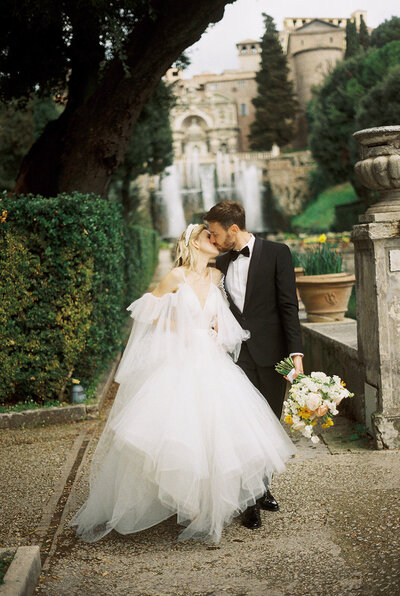 bride and groom on film by North Carolina Photographer Laura Memory Photography